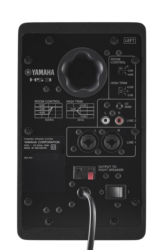 Yamaha HS3 Black Coppia Casse Amplificate RCA Jack XLR 52W 2vie T1,9 W9 BassReflex