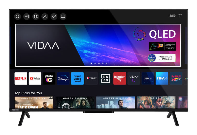 Toshiba 43QV2463DA Televisore QLED 109,2 cm (43") 4K Ultra HD Smart TV Wi-Fi Nero 250 cd/m²