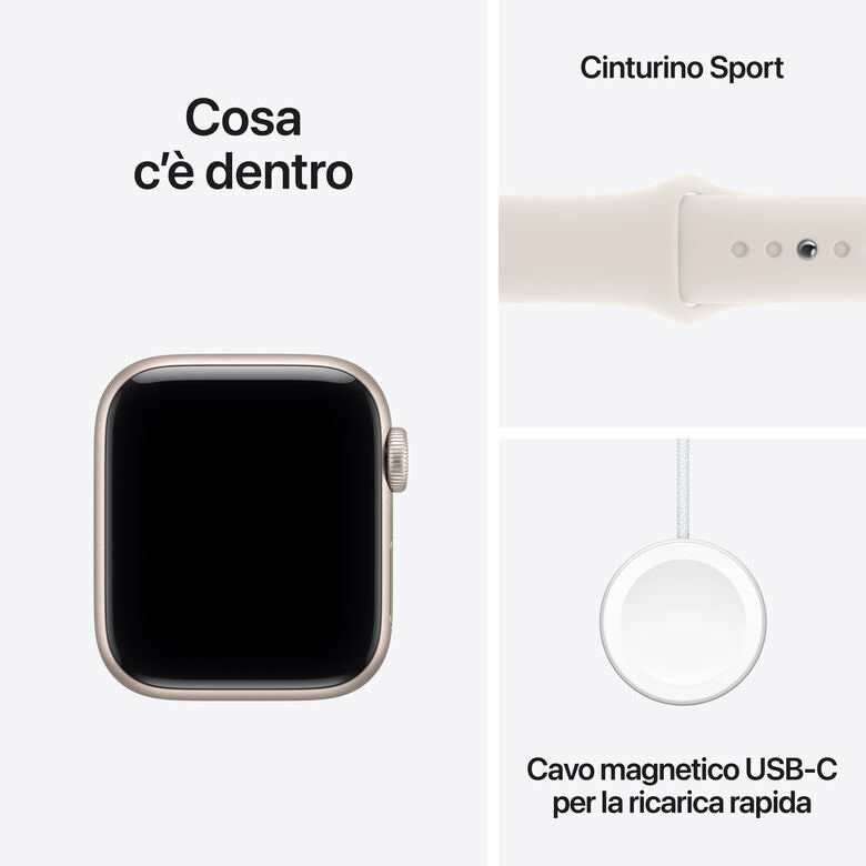 Apple Watch SE (3nd generation) SE 3 GPS 40mm Cassa Alluminio Galassia con Sport Band Galassia - M/L