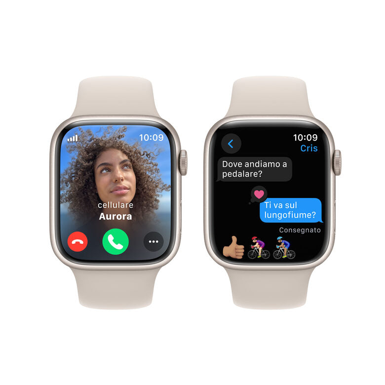 Apple Watch Series 9 GPS + Cellular Cassa 45mm in Alluminio Galassia con Cinturino Sport Galassia - M/L