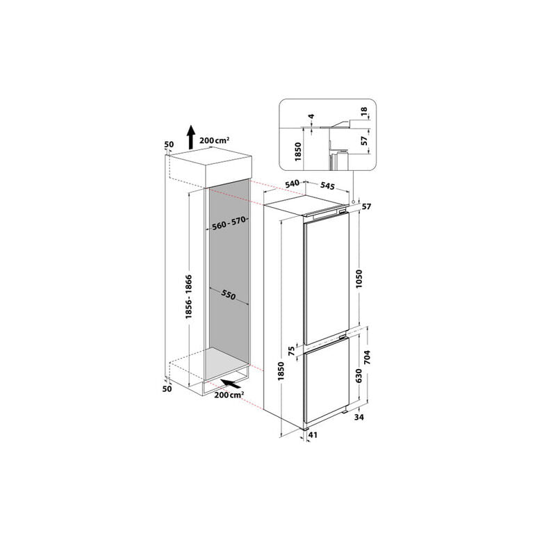 Hotpoint Frigorifero combinato ad incasso BCB 7525 D2