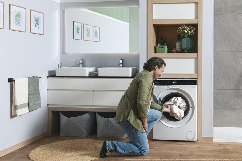 Candy BWS 4128B8-S Lavasciuga A Libera Installazione 12 Kg, 1400 Giri, ProWash&Dry, Proactive Ecowash, Candy Clean Shields, Soft Drum, Classe D, Bianco