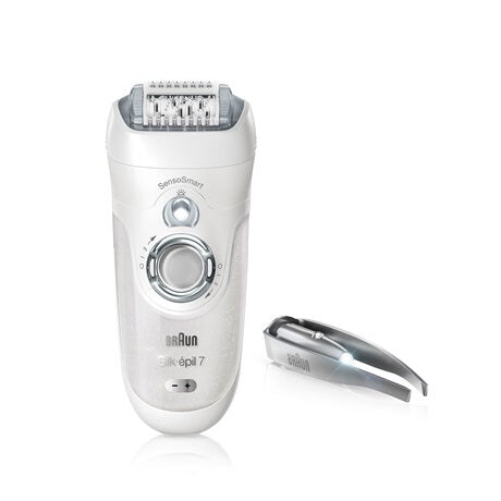 Braun Silk-épil 7 SensoSmart 7/870 40 pinzette Argento, Bianco