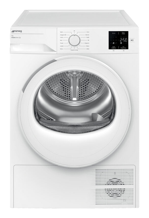 Smeg DRC08EE Asciugatrice A Libera Installazione 8 Kg, Pompa Di Calore, Condensazione, Classe E, Bianco
