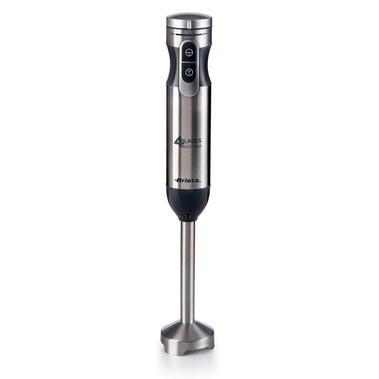 Ariete 898/1 4 Blades Multiprep 7in1, Frullatore a immersione, 7 funzioni, 1000W, 10 velocità + turbo, Capacità 2 L, Accessori inclusi, Silver