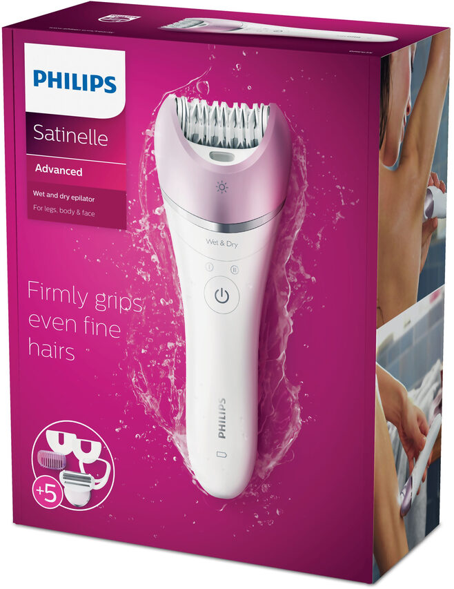 Philips Satinelle Advanced Epilatore Wet&Dry con 5 accessori per gambe, corpo e viso BRE635/00