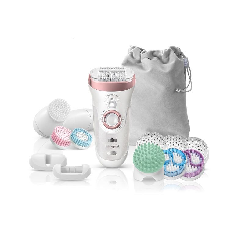 Braun Silk-épil 9 SkinSpa SensoSmart 9/970 40 pinzette Rose Gold, Bianco
