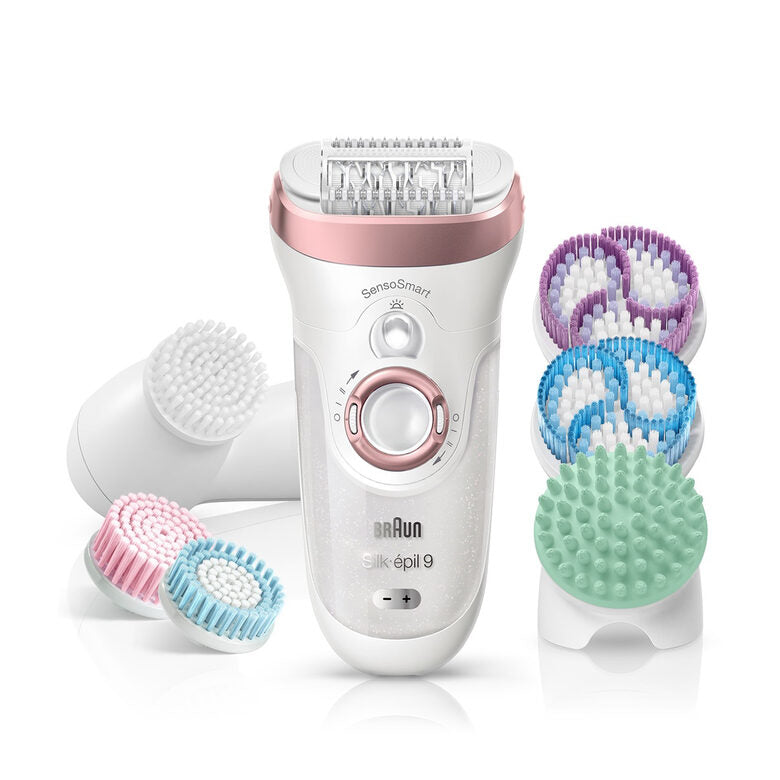 Braun Silk-épil 9 SkinSpa SensoSmart 9/970 40 pinzette Rose Gold, Bianco