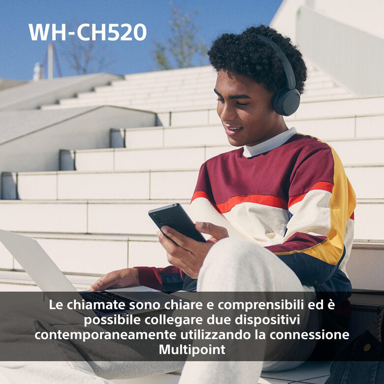 Sony WHCH520P.CE7 cuffia e auricolare Wireless A Padiglione Musica e Chiamate USB tipo-C Bluetooth Rosa