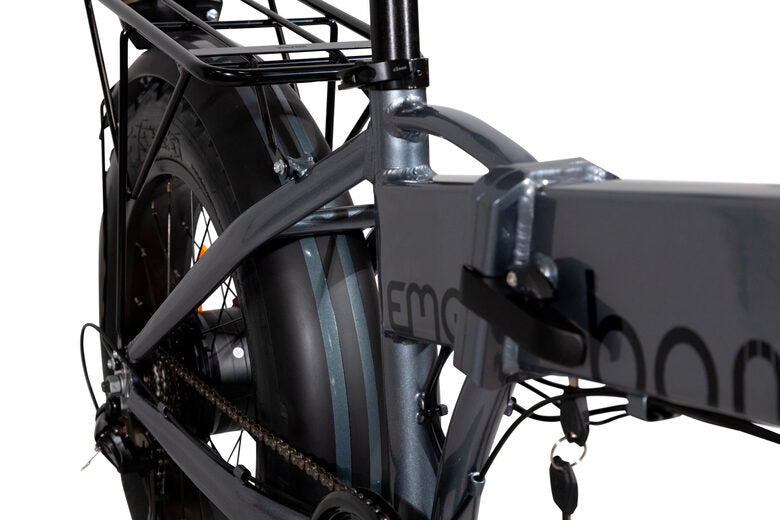 EMG Fat Bike Bomber 250W con telaio 17" foldable, ruota 20", Freni a disco a/p, Cambio Shimano e batteria 10Ah