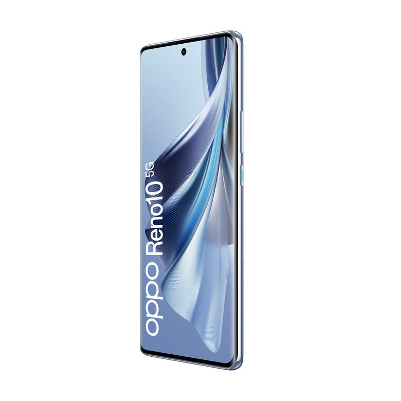 OPPO Reno Smartphone 5G, AI Tripla fotocamera 64+32+8MP, Selfie 32MP, Display 6.7" 120HZ AMOLED, 5000 mAh, RAM 8GB (Esp. fino 16GB) + ROM 256GB, [Versione Italia], Colore Ice Blue
