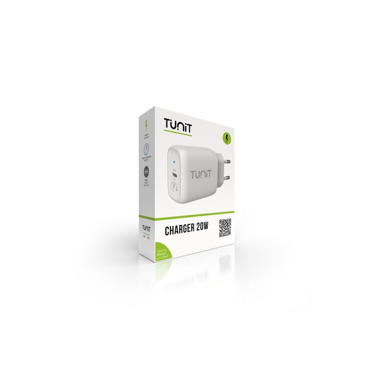 TUNIT TTWCPD20 Caricabatterie per dispositivi mobili Auricolare, Smartphone, Orologio intelligente, Tablet Bianco AC Interno
