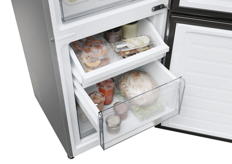 Candy CNCQ2T518EX City Fresco 300 Frigorifero Combinato A Libera Installazione, No Frost, Circle Fresh, Classe E, Acciaio Inox