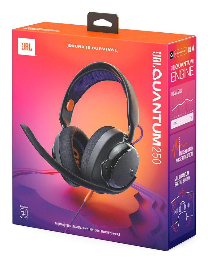 JBL Quantum 250 Auricolare Cablato A Padiglione Gaming Nero