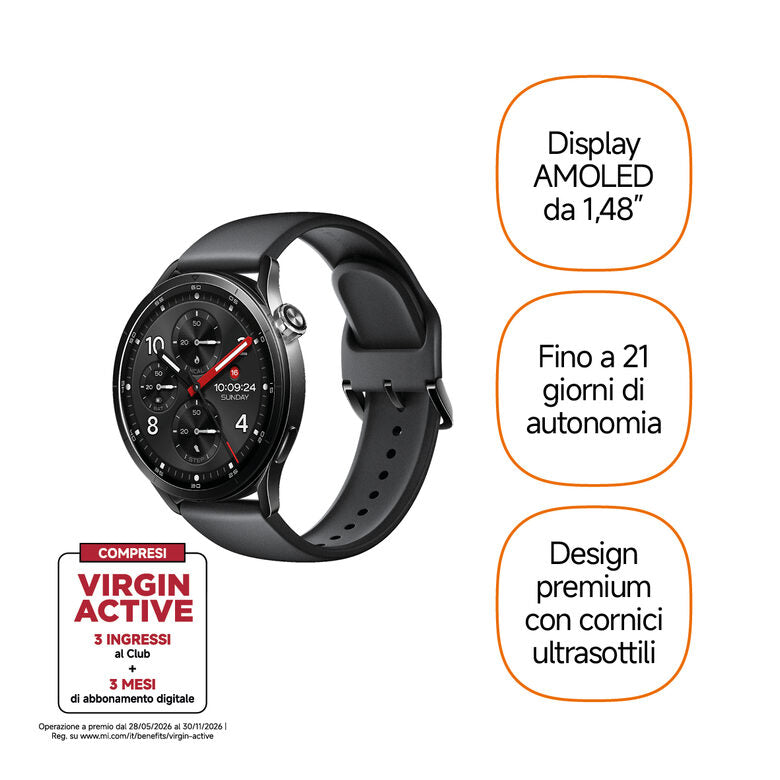 Xiaomi Watch S5 3,76 cm (1.48") AMOLED 46 mm Digitale 480 x 480 Pixel Touch screen Nero Wi-Fi