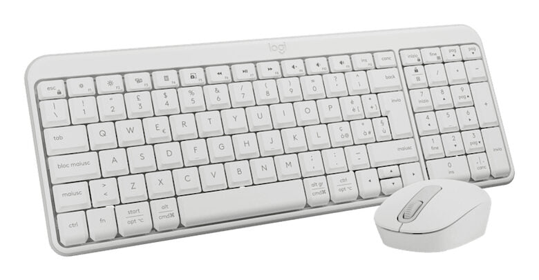 Logitech MK250 Compact Bluetooth Wireless Combo tastiera Mouse incluso Universale RF senza fili + Bluetooth Italiano Bianco
