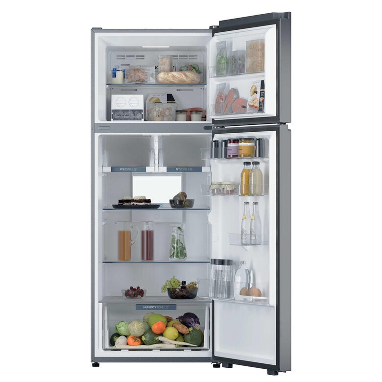 Haier HPR5718ENMX Frigorifero Combinato A Libera Installazione, Tecnologia Total No Frost, Sistema LED Daylight, Classe E, Acciaio Inox