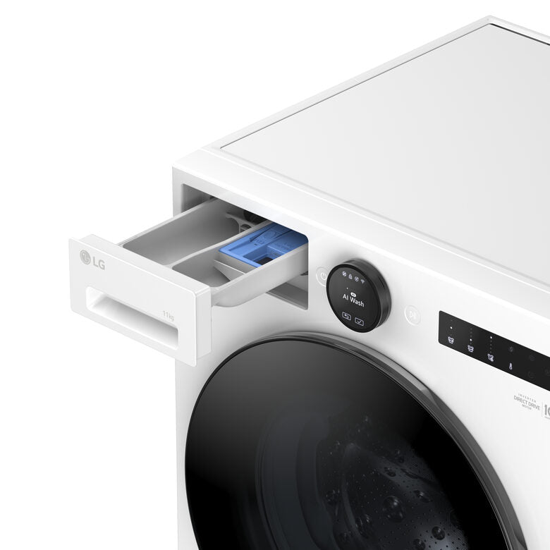 LG F4X7011TWB Serie X7 Lavatrice Smart A Libera Installazione 11 Kg, AI DD™, 1400 Giri, Display Easy Circle, Wi-fi, AI Wash, Turbowash, Classe A-40%, Bianco