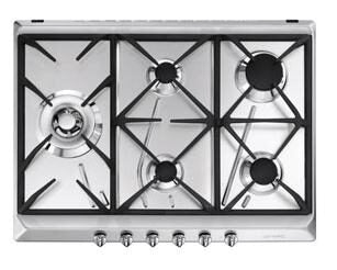 Smeg SRV575GH5 piano cottura Acciaio inossidabile Da incasso Gas 5 Fornello(i)