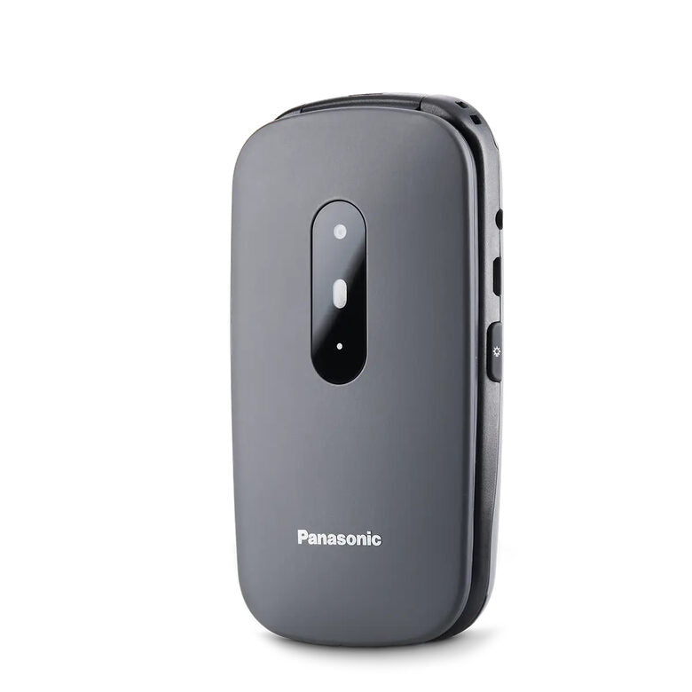 Panasonic KX-TU446EXG - Telefono per anziani a conchiglia, facile da usare, display leggibile, grigio