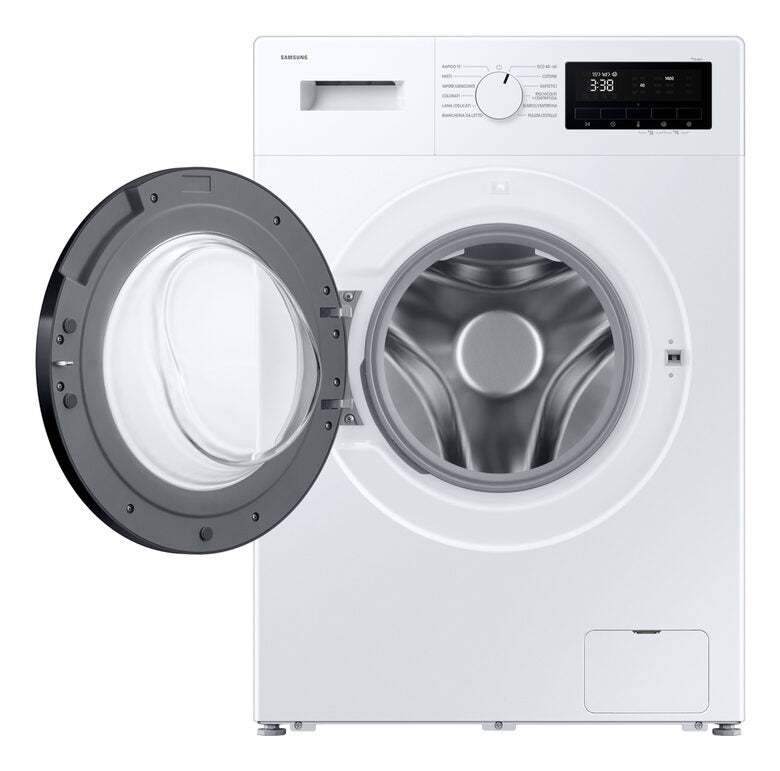 Samsung WW80FG3M05AWET Serie 3000 Lavatrice Slim A Libera Installazione 8 Kg, 1400 Giri, Vapore Igienizzante, Classe A, Bianco