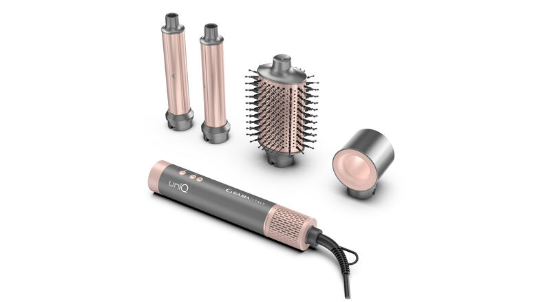GA.MA Multistyler Uniq Flow con 4 accessori intercambiabili. Asciugacapelli, spazzola ovale e 2 coanda arricciacapelli