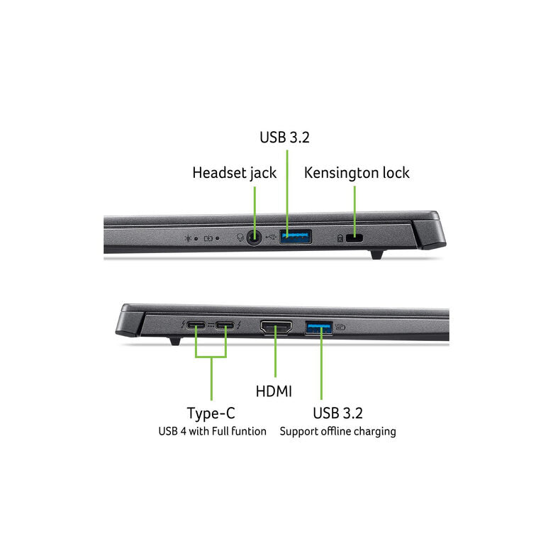 ACER Aspire 14 AI Notebook Copilot+ PC, 14 ", processore Intel® Core Ultra 7 256V, 16 GB, 512 GB SSD, Grey
