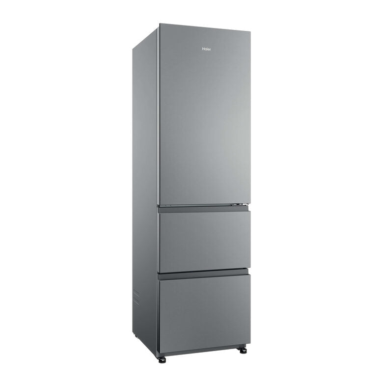 Haier HTR3518ENMX Frigorifero Combinato A Libera Installazione, No Frost, Tecnologia Haier Air Surround, Cassetti Direct Access, Classe E, Acciaio Inox