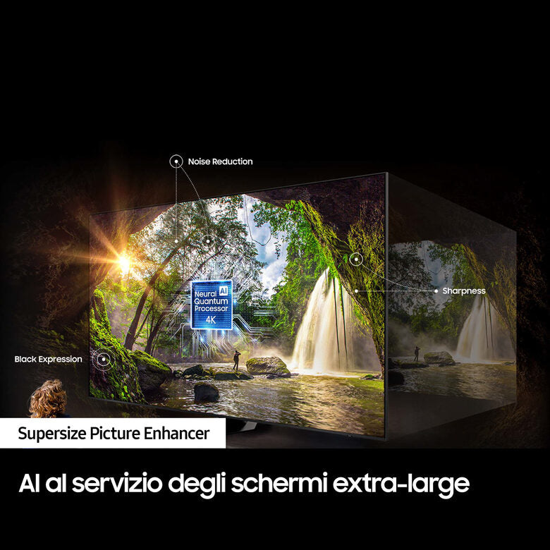 Samsung QE98Q80CATXZT Televisione Smart TV 98 Pollici Qled 4K Serie 8 Superslim Carbon Silver