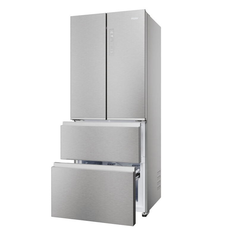 Haier HFR3718ENMM FD 70 Serie 3 Frigorifero Combinato A Libera Installazione, No Frost, Display, Classe E, Acciaio Inox