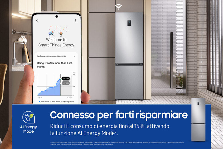 Samsung RB34C672DSA Frigorifero Combinato A Libera Installazione, No Frost, Tecnologia Spacemax™, All-around Cooling, Ecoflex, Classe D, Grafite Metallico