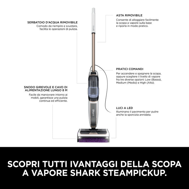 Shark SCOPA A VAPORE LAVAPAVIMENTI STEAMPICKUP SD200EU