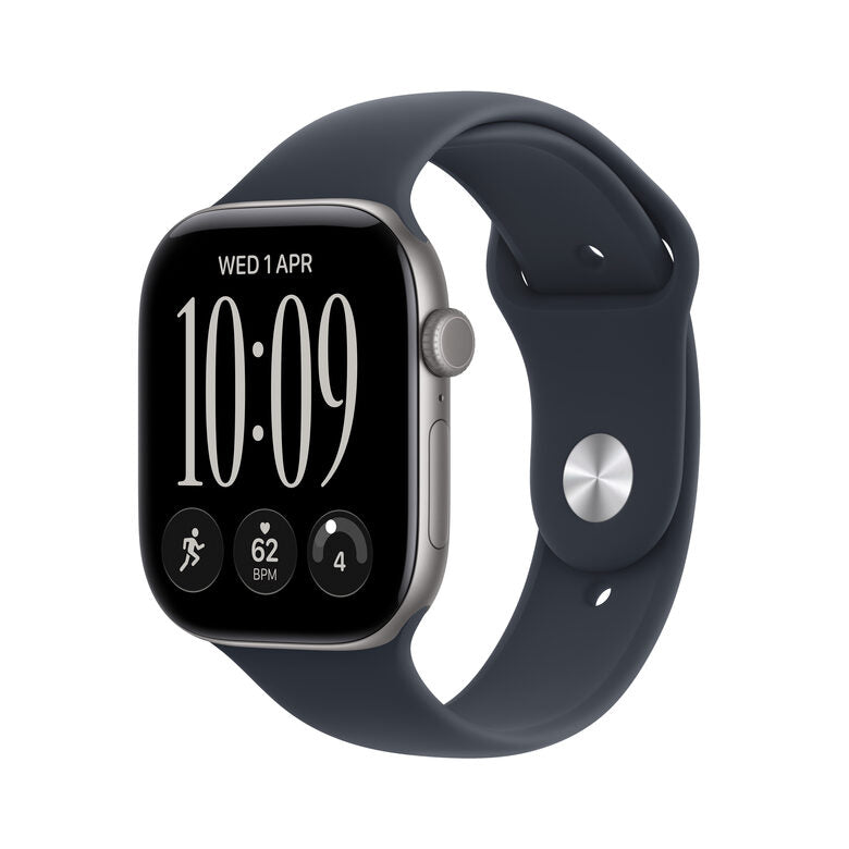 Apple Watch Series 12 GPS + Cellular, cassa 46 mm in alluminio grigio siderale con cinturino Sport blu marino - M/L