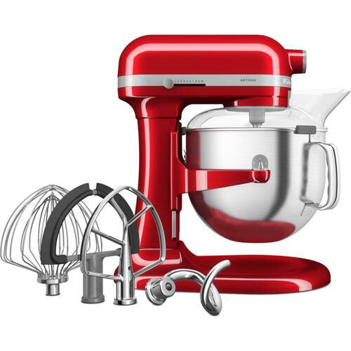 KitchenAid 5KSM70SHXECA Sbattitore con base 375 W Grigio, Rosso, Acciaio inox