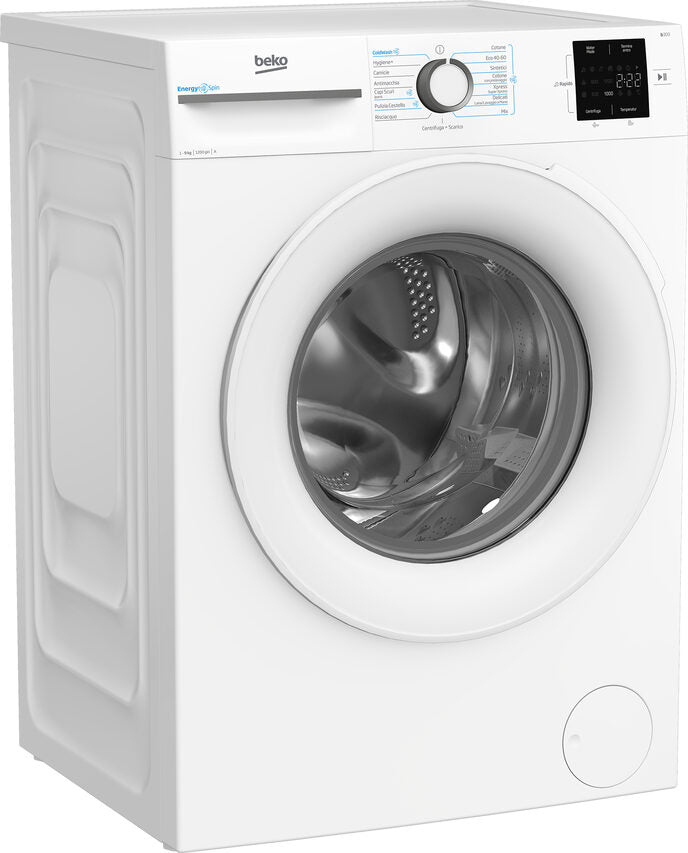 Beko BMWU3921W: Lavatrice EnergySpin 9kg, Classe A, 1200giri
