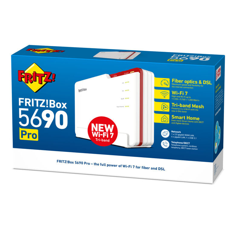 Box 5690 Pro International router wireless 2.5 Gigabit Ethernet Tri-band (2,4 GHz/5 GHz/6 GHz) Bianco