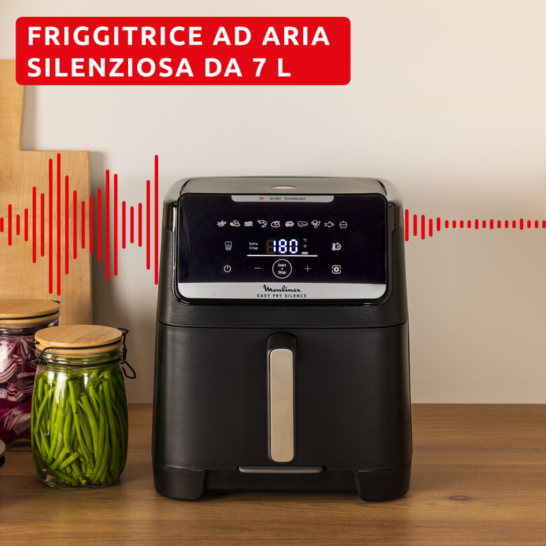 Moulinex EZ8428 Easy Fry Silence 7L, Friggitrice ad aria, Silenziosa, Frontale Rimovibile