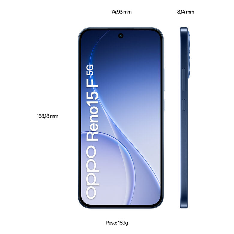 OPPO Reno15 F 5G AI Smartphone, Tripla fotocamera 50+8+2MP, Selfie 50MP, Display 6.57” 120HZ AMOLED FHD+, 6500mAh, RAM 8GB(Esp2GB/4GB/8GB)+ROM 256GB [Versione Italia], Twilight Black