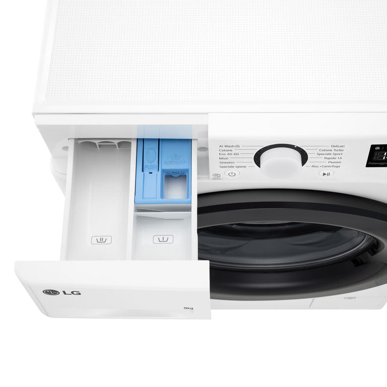 LG F4R3009NNWB Lavatrice 9kg AI DD, Classe A-10%, 1400 giri, Lavaggio con AI