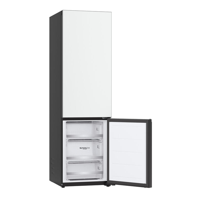 LG GBB72BM9DQ Frigorifero combinato, Classe D, 387L, Wi-Fi, Wine Rack, Vetro bianco satin