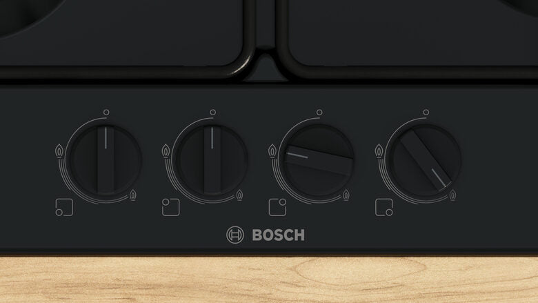 Bosch Serie 4 PGP6B6K80 Piano cottura a gas 60 cm 4 fuochi Acciaio Nero