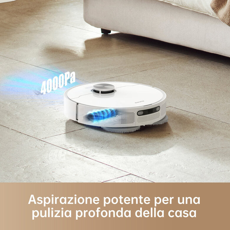 Dreame L10 Prime VM Combo Robot Aspirapolvere con 2 Spazzole laterali aggiuntive(3 in totale), Sollevamento del Mocio da 7 mm, Mocio Autopulente, Navigazione LDS, Aspirazione 4000Pa, Mappatu