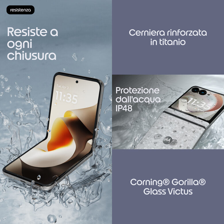 Motorola razr 70 (8/256GB, Doppia camera 50MP, Display interno FHD+ 6.9" 120Hz e esterno 3.62", MediaTek Dimensity 7450X, 4800mAh, TurboPower 30W, Android 16), PANTONE Hematite