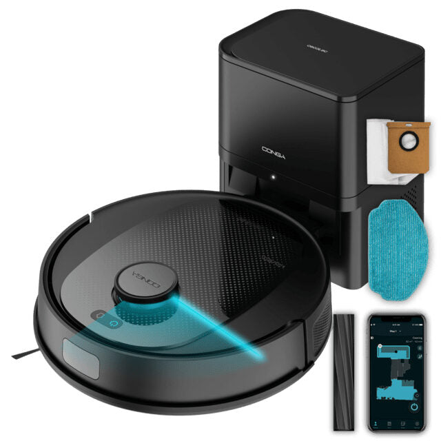 Cecotec  Conga 7690 Immortal Max Home Robot aspirapolvere Senza sacco Wi-Fi 5000Pa 3200mAh Nero