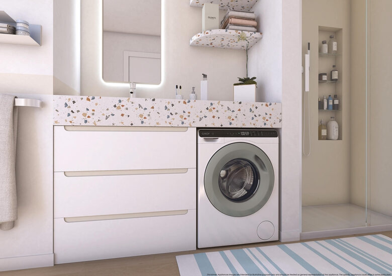 Candy CW50-BP12307GU-S, Prowash 700 Mini Lavatrice A Libera Installazione 5 Kg, 1200 Giri, Classe A, Bianco, Inverter, Wi-fi