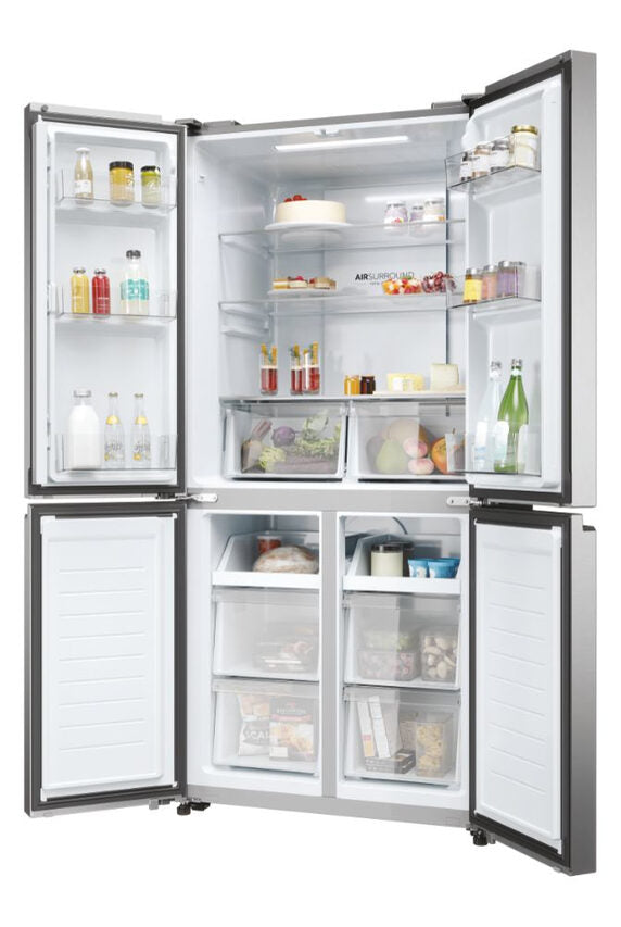 Haier HCR3818ENMM Cube 83 Serie 3 Frigorifero Side By Side Libera Installazione 467 L E Platino Stainless steel