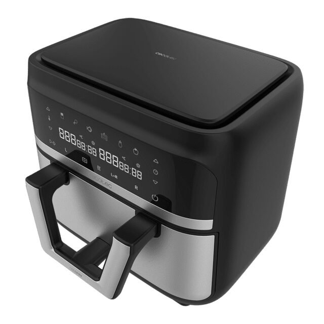 Cecotec Cecofry Dual 9000 Singolo 9 L Indipendente 2850 W Friggitrice ad aria calda Nero, Acciaio inossidabile