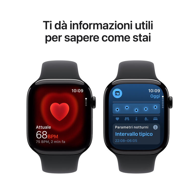 Apple Watch Series 11 GPS 46mm Cassa Alluminio Jet Black con Sport Band Nero - S/M