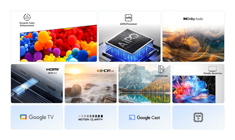 TCL Serie Smart TV 4K Ultra HD 43" 43P69K, Dolby Audio, HDR10+, Google TV