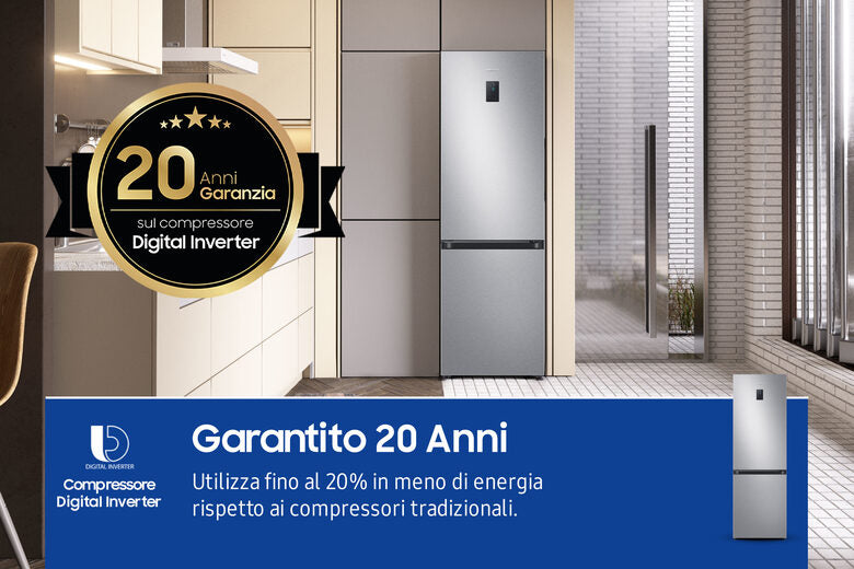 Samsung RB34C672DSA Frigorifero Combinato A Libera Installazione, No Frost, Tecnologia Spacemax™, All-around Cooling, Ecoflex, Classe D, Grafite Metallico